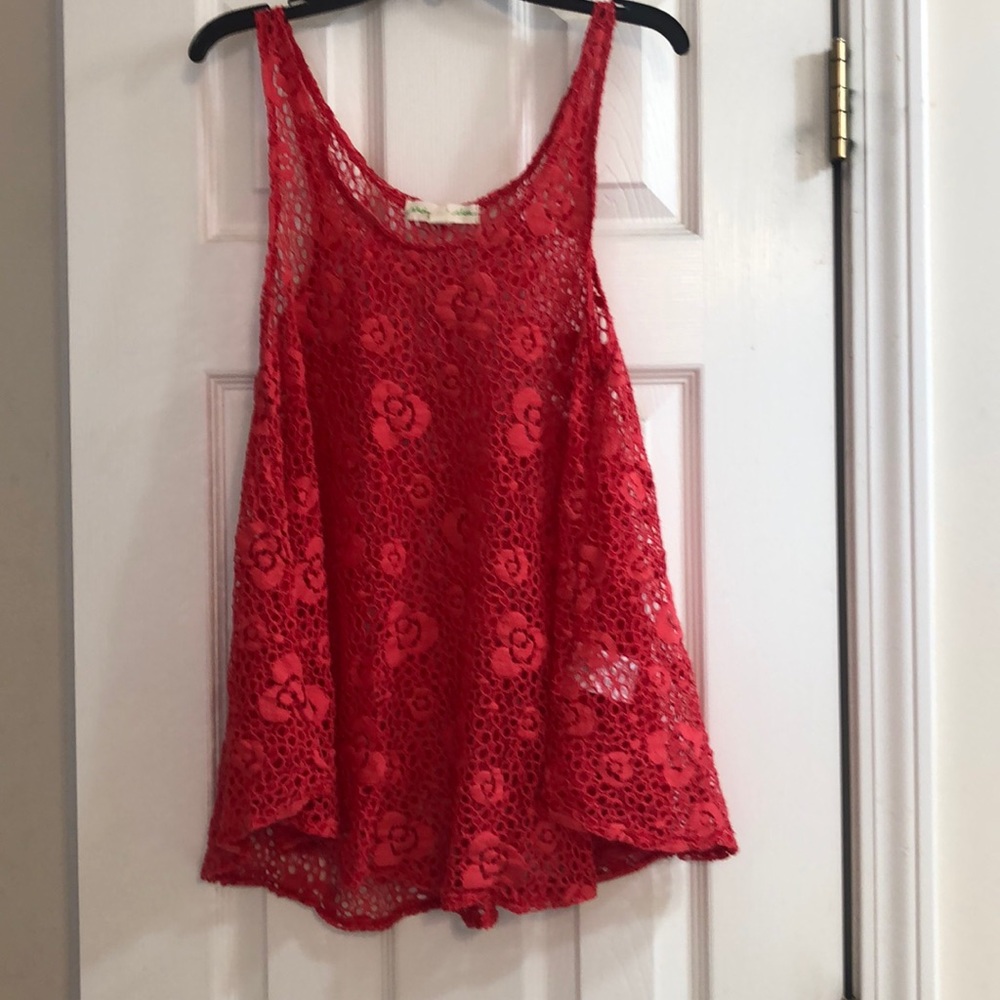 Bright Red lace shirt